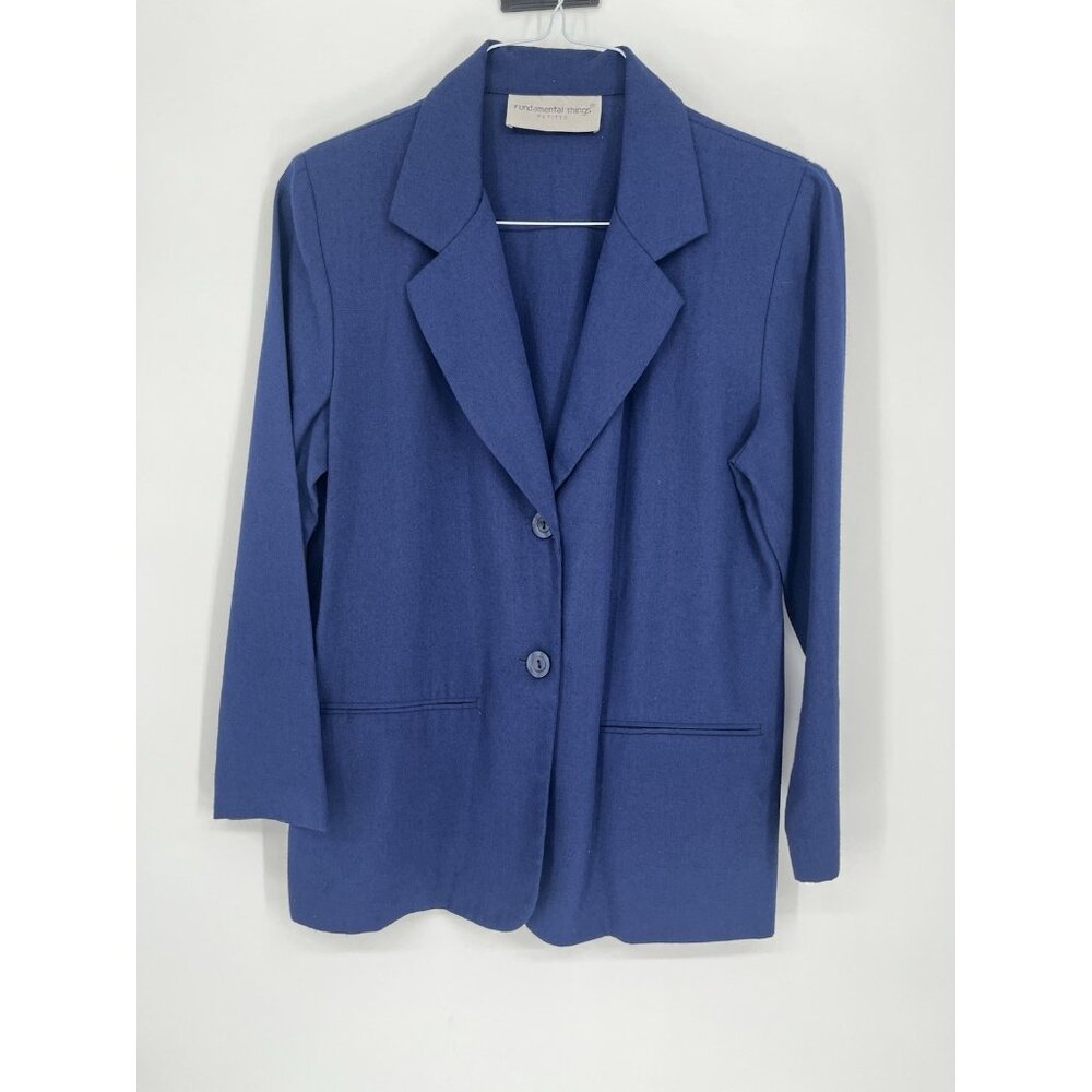 Fundamental Things‎ Petites Womens Size 10  Blue Light Weight Unlined Blazer